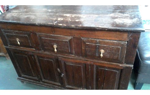 COMMODE ANTIEK 3 LADEN 2 DEUREN MASSIEF EIK