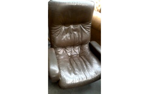 TV-SESSEL IM VINTAGE-STIL GRÜN LEDER