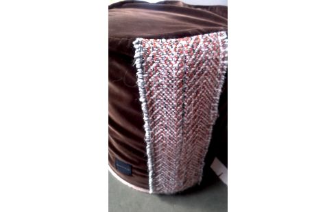 SITZKISSEN RUND BRAUN SAMT