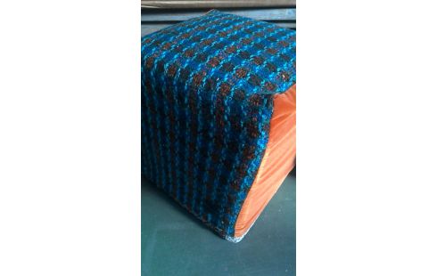 SITZKISSEN QUADRATISCH BLAU ORANGE