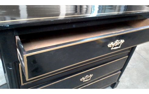 CHIFFONNIER 4 TIROIRS ANCIEN NOIR MET OR