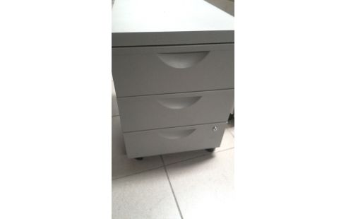 CAISSON DE BUREAU GRIS METAL 3 TIROIRS, , MOBILE