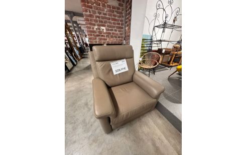 FAUTEUIL RELAX ELECTRIQUE CUIR BEIGE GARANTIE 2 ANS