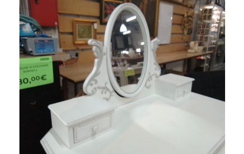 COIFFEUSE BOIS PEINT BLANC 3 TIROIRS