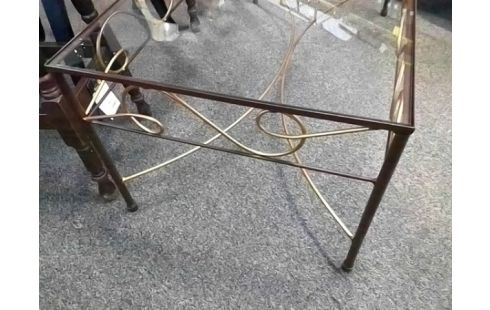 TABLE BASSE FER PLATEAU VERRE