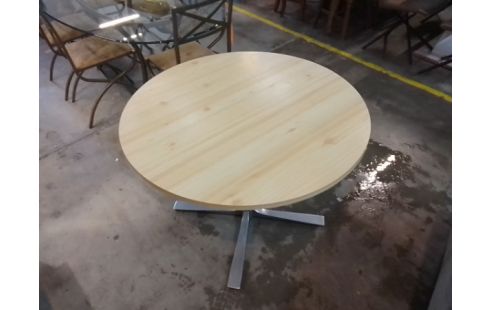 TABLE RONDE PIED CHROME