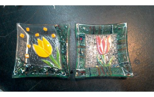 MURANO PAIRE COUPELLES VERRE SOUFFLE