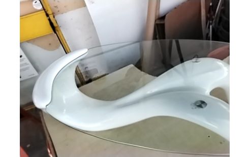 TABLE BASSE RESINE DESIGN VERRE