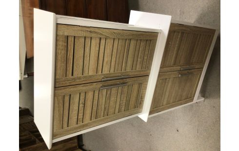 MEUBLE DE SALLE DE BAIN 2 PARTIES BLANC BOIS