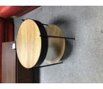TABLE D APPOINT RONDE EFFET BOIS METAL