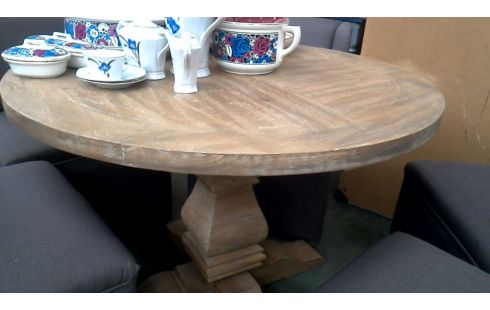 MESA DE COMEDOR REDONDO RÚSTICO