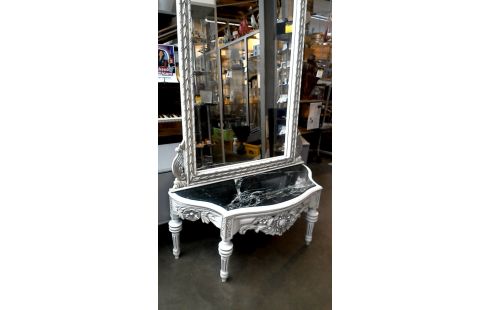 MIROIR GRAND MODELE BAROQUE, , CREDENCE BLANCHE MARBRE NOIR