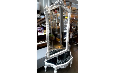 MIROIR GRAND MODELE BAROQUE, , CREDENCE BLANCHE MARBRE NOIR