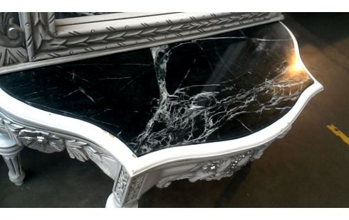 MIROIR GRAND MODELE BAROQUE, , CREDENCE BLANCHE MARBRE NOIR