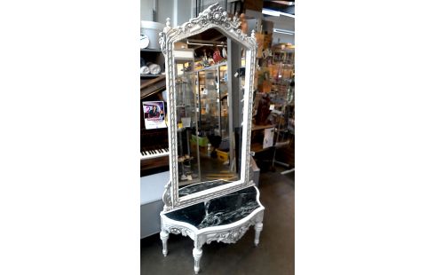 MIROIR GRAND MODELE BAROQUE, , CREDENCE BLANCHE MARBRE NOIR