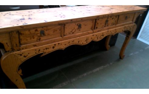 TABLE CONSOLE ORIENTAL 4 TIROIRS