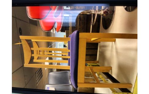 2 CHAISES MODERNE PIN ASSISE BLEU