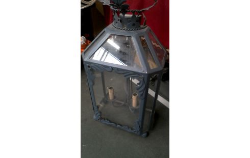 LANTERNE GRAND MODELE GRIS FER GLACE
