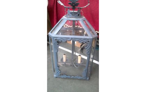 LANTERNE GRAND MODELE GRIS FER GLACE