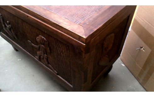 KISTE MASSIV TEAKHOLZ AFRIKANSICH MANN FRAU