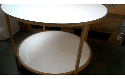 WOHNZIMMERTISCH 1 RUND OR FARBIG WEISS EIS