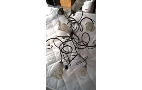 SUSPENSION BRANCHE METAL PATE DE VERRE