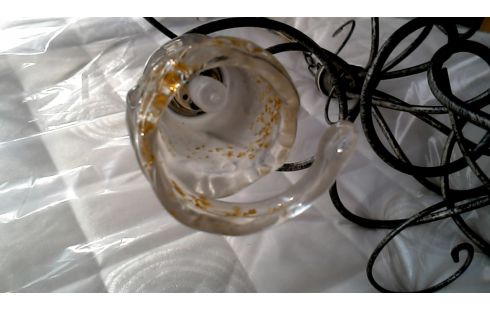 SUSPENSION BRANCHE METAL PATE DE VERRE