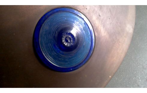 LÁMPARA DE TECHO AÑADA REDONDO COBRE AZUL HIELO, , OPALINA