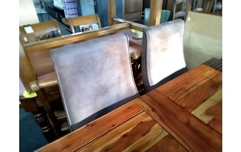 4 CHAISES TISSU MARON