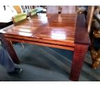 TABLE CARRE 1 ALLONGE BOIS EXOTIQUE 140X140