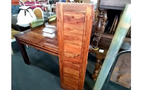 TABLE CARRE 1 ALLONGE BOIS EXOTIQUE 140X140