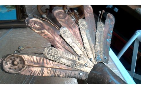 STATUE, , PAON CUIVRE VINTAGE