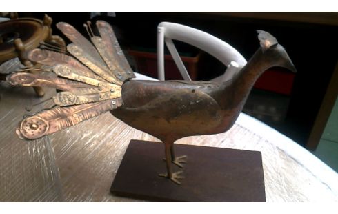 STATUE, , PAON CUIVRE VINTAGE