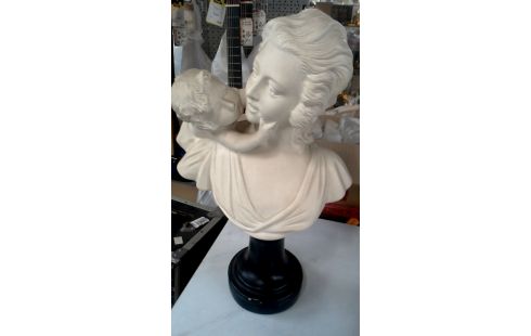 BUSTE FEMME MET ENFANT PLATRE BLANCHE NOIR
