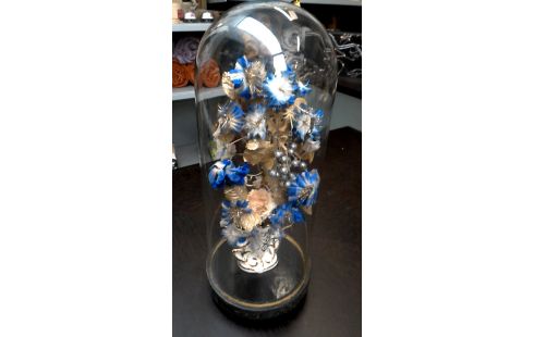 GLOBE GLACE ROND FLEUR BLEUE