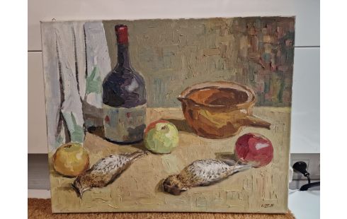 HUILE SUR TOILE NATURE MORTE SIGNÉ HENRI LITT