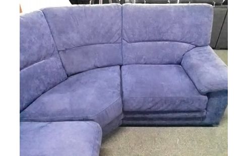 CANAPE D'ANGLE ARRONDIS TISSU BLEU (USURE ARRIERE)