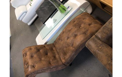 MERIDIENNE STYLE CHESTERFIELD TISSU BRUN