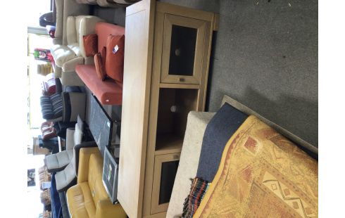 MEUBLE TV CHENE CLAIR 2 PORTES EN ETAT