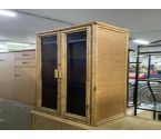 VITRINE BAMBOU ROTIN 2P 2ETAGERES