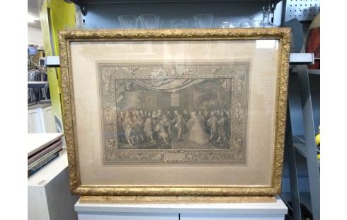 GRAVURE ANCIENNE ENTREVUE DE LOUIS XIV