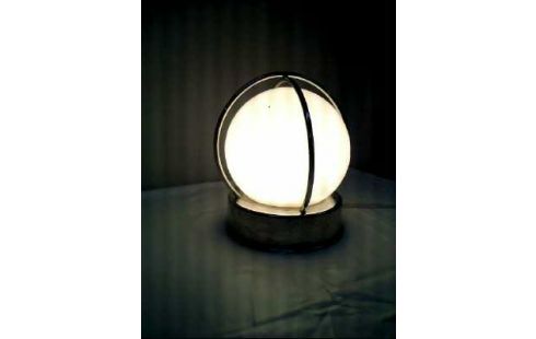 TISCHLAMPE GLASKUGEL METALL GESTELL