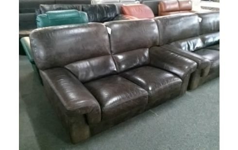 CANAPE 2P MARRON CUIR