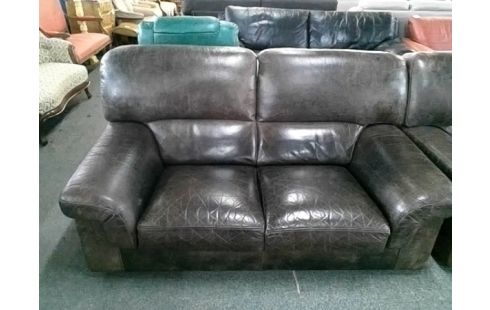 CANAPE 2P MARRON CUIR