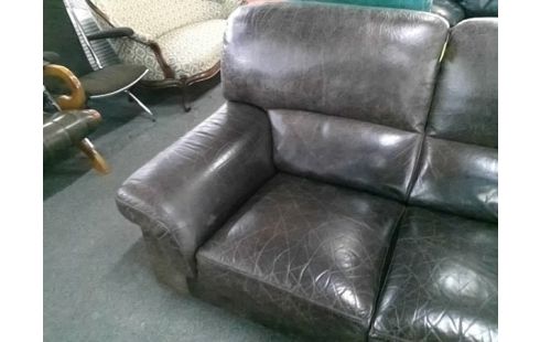 CANAPE 2P MARRON CUIR