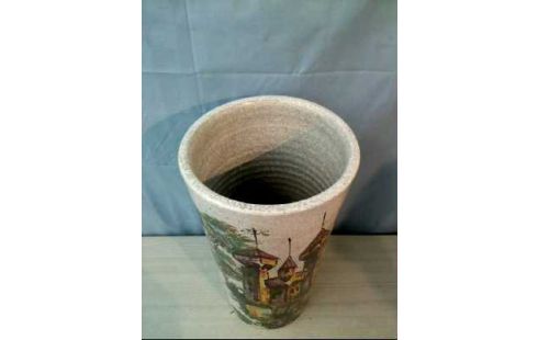 BODENVASE KERAMIK BURGMOTIV <ITALY>