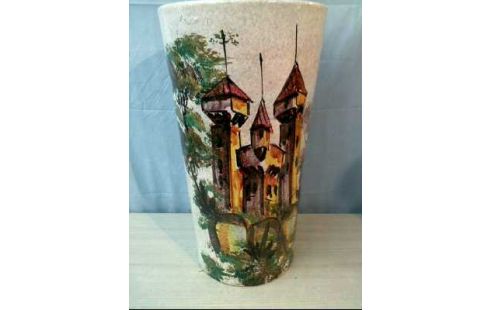 BODENVASE KERAMIK BURGMOTIV <ITALY>