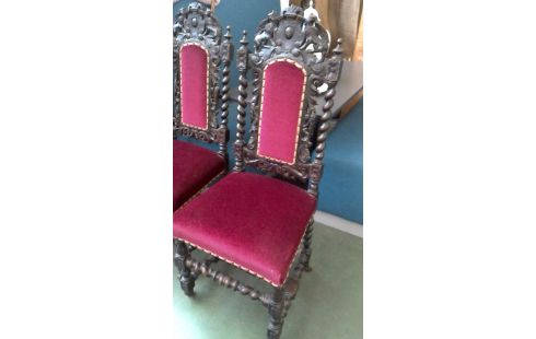 6 SILLAS ENRIQUE II ESTILO BURDEOS TERCIOPELO