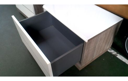 CHEVET L UNITE 1 TIROIR BLANCHE CERUSE, , BOIS LOOK