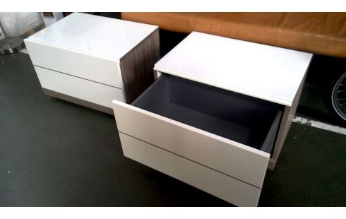 CHEVET L UNITE 1 TIROIR BLANCHE CERUSE, , BOIS LOOK